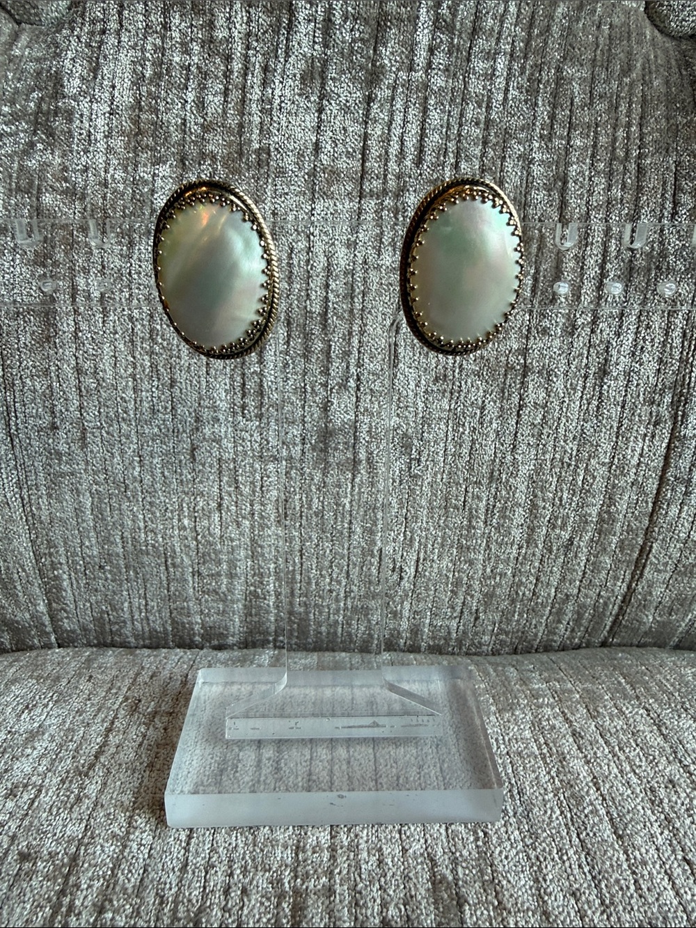 Whiting and David mother of pearl clip earrings - 1950’s
